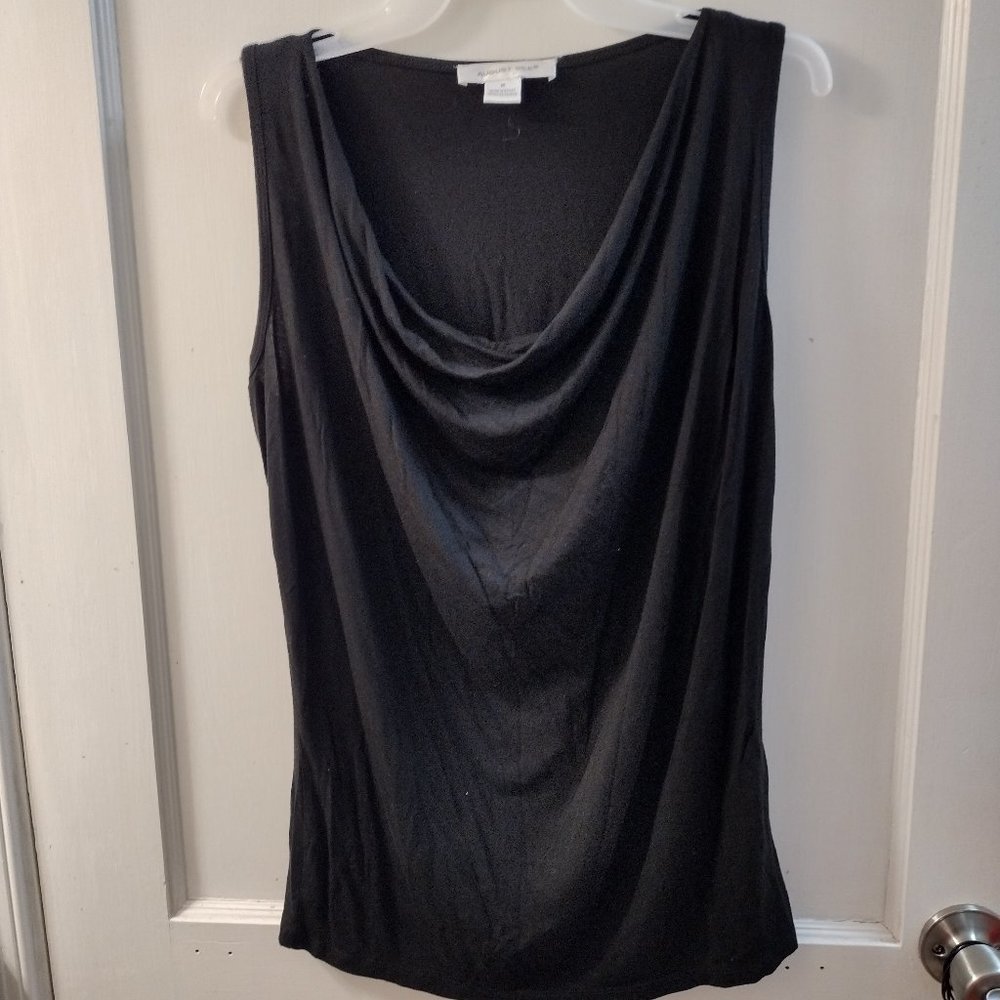 August Silk, Women's Black No Sleeve Blouse, Size M